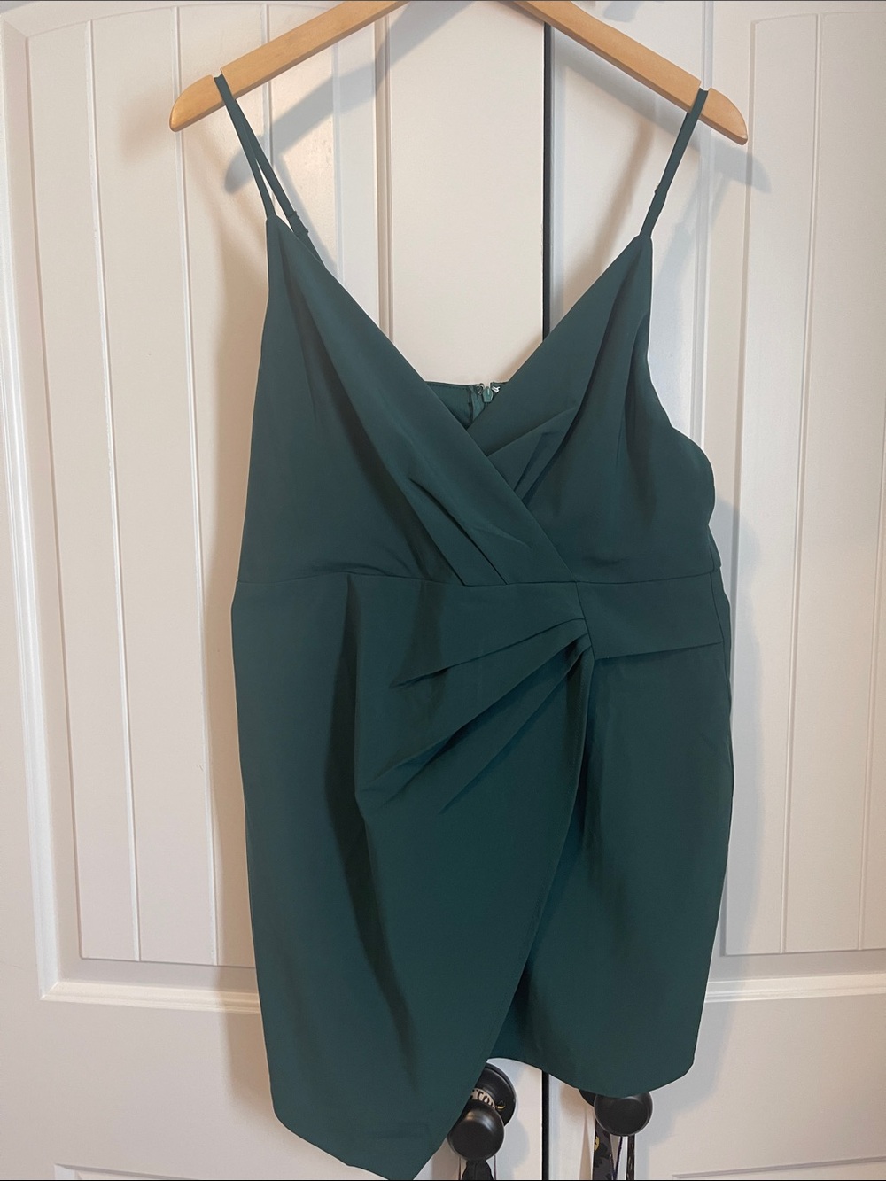 Fashion Nova Deep Teal Wrap-Front Mini Dress